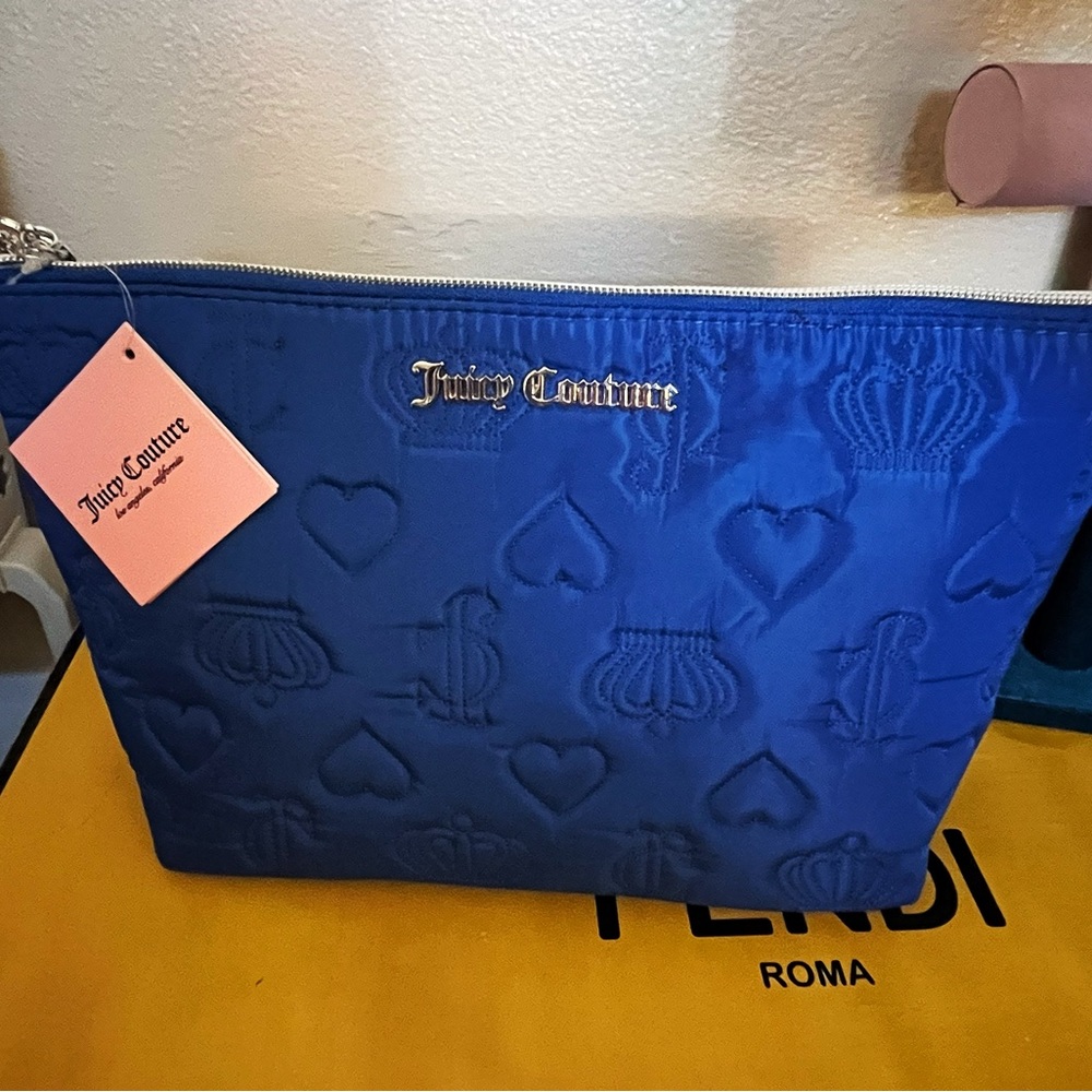 Juicy Couture Blue Nylon Makeup Bag